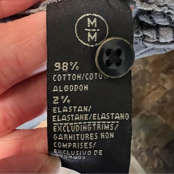 BUFFALO by David Bitton Black Grey Denim Slim Stretch Long Sleeve Shirt Size Med - Picture 5 of 5